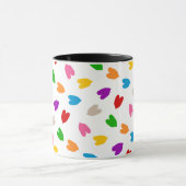 Mug Cœurs Amour Motif Design Coloré Blanc (Centre)