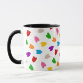 Mug Cœurs Amour Motif Design Coloré Blanc (Gauche)