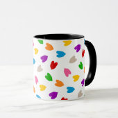 Mug Cœurs Amour Motif Design Coloré Blanc (Devant droit)