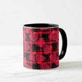 Mug Coeurs amour Valentines Day texture motif rayée (Devant droit)