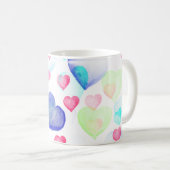 Mug Coeurs aquarelle (Devant droit)