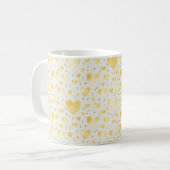 Mug Cœurs aquarelle dorés ensoleillés (Devant gauche)