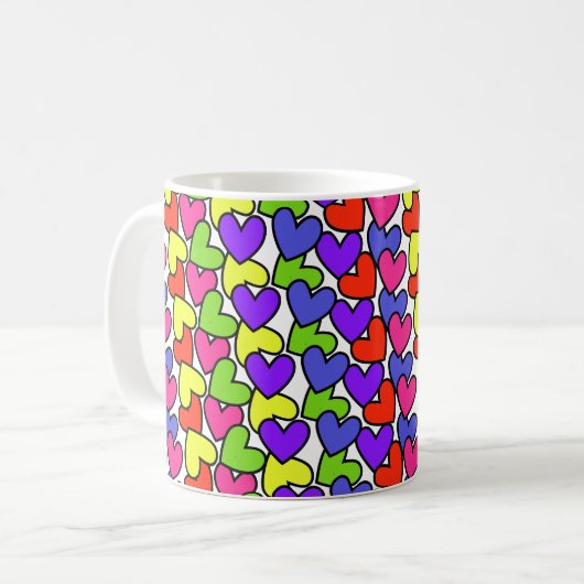 Mug Coeurs arc-en-ciel (Devant gauche)