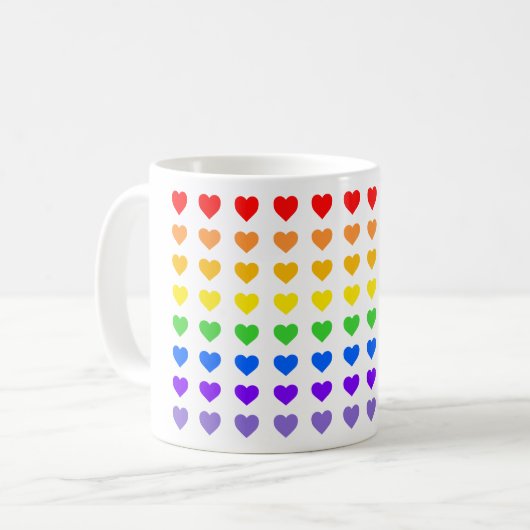 Mug Coeurs arc-en-ciel (Devant gauche)