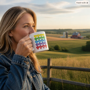 Mug Cœurs Arc-en-Ciel Fierté de l'Iowa State