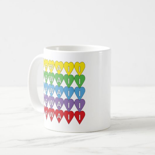 Mug Coeurs arc-en-ciel Hawaii (Devant gauche)