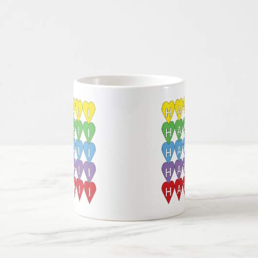 Mug Coeurs arc-en-ciel Hawaii (Centre)