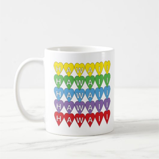 Mug Coeurs arc-en-ciel Hawaii (Gauche)