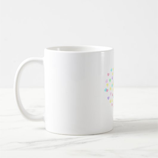 Mug Coeurs arc-en-ciel Pastel (Gauche)