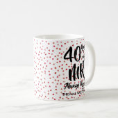 Mug Coeurs argentés de quarantième anniversaire de M. (Devant droit)