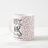 Mug Coeurs argentés de quarantième anniversaire de M. (Devant gauche)