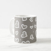 Mug Coeurs artistiques Motif sans couture - Arrière -  (Devant gauche)
