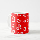 Mug Coeurs artistiques Motif sans couture sur Arrière  (Devant gauche)