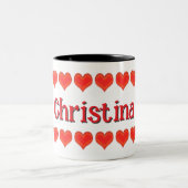Mug - Coeurs avec nom (Centre)