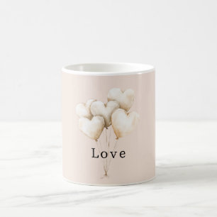 Mug Cœurs Ballons Amour Crème Rosée