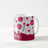 Mug Coeurs blancs blancs blancs blancs Whimsical fleur (Devant droit)