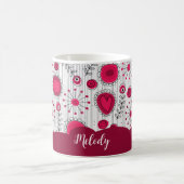 Mug Coeurs blancs blancs blancs blancs Whimsical fleur (Centre)