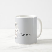 Mug Cœurs blancs gris (Devant droit)