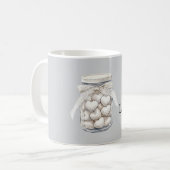 Mug Cœurs blancs gris (Devant gauche)