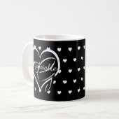 Mug Coeurs blancs mignons sur le Monogramme de nom noi (Devant gauche)