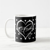 Mug Coeurs blancs mignons sur le Monogramme de nom noi (Gauche)