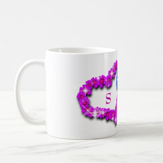 Mug Coeurs Bleu Et Rose (Gauche)