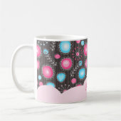 Mug Coeurs bleu rose blanc et nom floral des fleurs (Gauche)