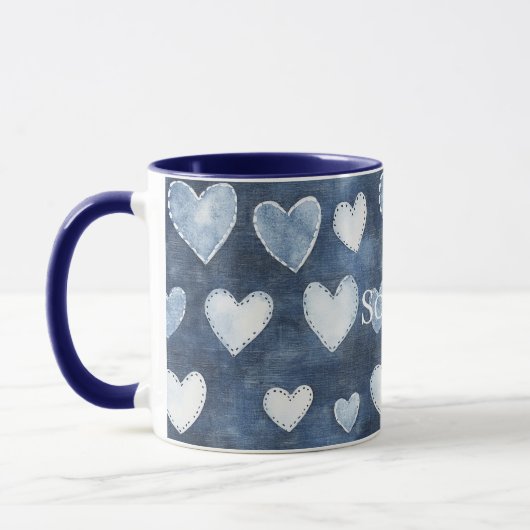 Mug Cœurs bleus (Gauche)