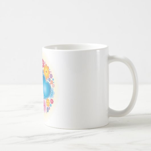 Mug Coeurs Bleus Floral (Droite)