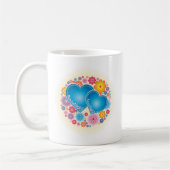 Mug Coeurs Bleus Floral (Gauche)