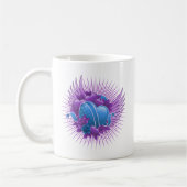 Mug Coeurs bleus Roses et ailes (Gauche)