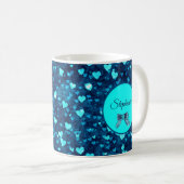 Mug Cœurs bleus vifs  (Devant droit)