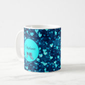 Mug Cœurs bleus vifs  (Devant gauche)