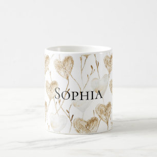 Mug Coeurs Boho de crème Brown