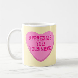 Mug Coeurs bonbons avec Coeur texte-rose personnalisé 