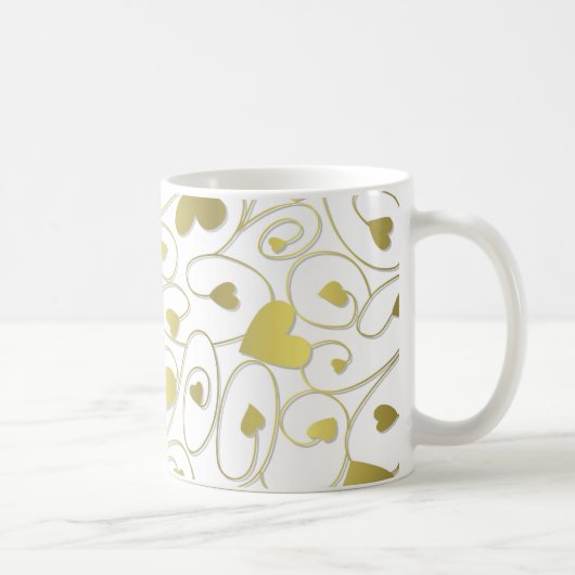 Mug Coeurs bouclés en or (Droite)
