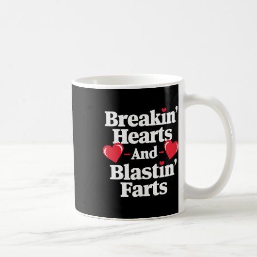Mug Cœurs brisés drôles et pets explosifs pour hommes (Droite)
