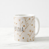 Mug Cœurs bruns floral blush (Devant droit)
