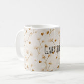 Mug Cœurs bruns floral blush (Devant gauche)