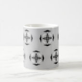 Mug Coeurs carrés de tortues grises noires et blanches (Centre)