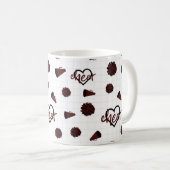 Mug Coeurs Cheer Maroon, Pom Poms, Motif Mégaphone (Devant droit)