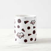 Mug Coeurs Cheer Maroon, Pom Poms, Motif Mégaphone (Centre)