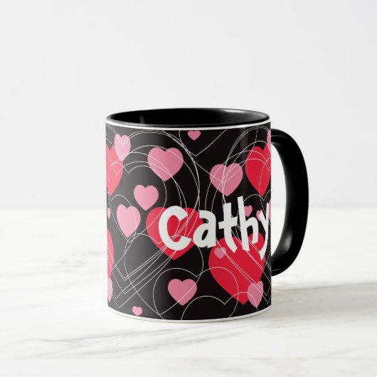 Mug Coeurs, coeurs, coeurs (Devant droit)