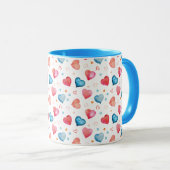 Mug Coeurs colorés (Devant droit)