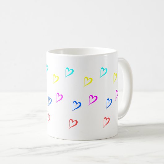 Mug Coeurs colorés (Devant droit)