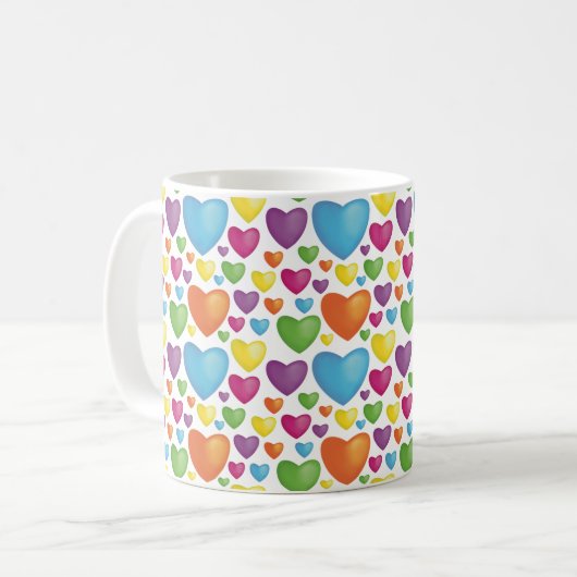 Mug Coeurs colorés (Devant gauche)