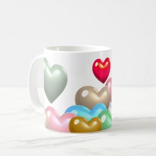 Mug Coeurs colorés (Devant gauche)