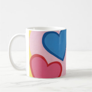 Mug Coeurs colorés Couches personnalisées