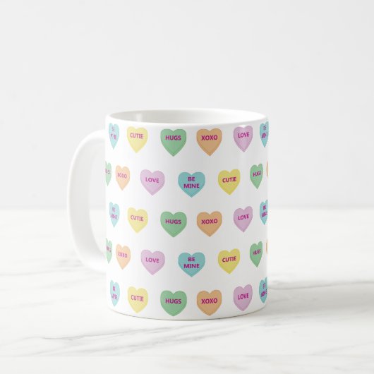 Mug Coeurs colorés de la Saint Valentin (Devant gauche)