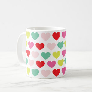 Mug CŒURS colorés lumineux MODERNES Noël vacances